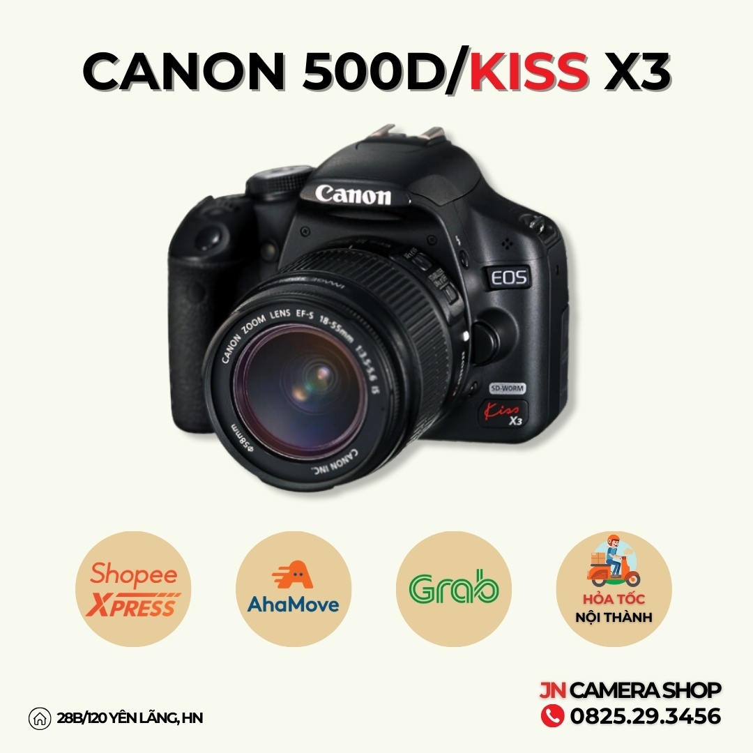 Bộ máy ảnh Canon 500D kèm ống kính 18-55mm is