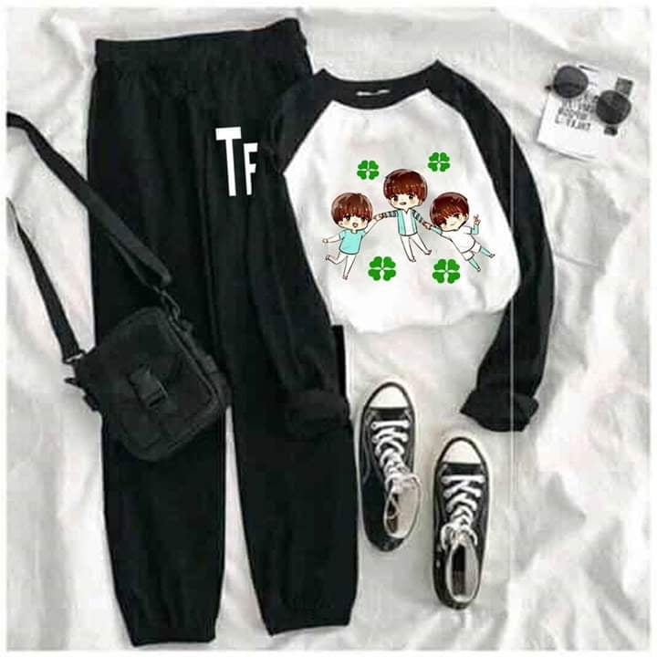 Áo TFBOYS , Bộ quần áo TFBOYS dài tay Có Đủ Size Cỏ Bốn Lá