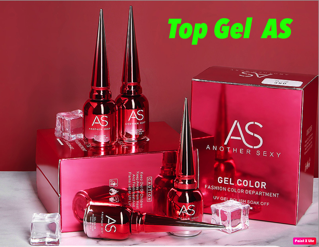 Sơn top gel as chai đỏ 15ml chính hãng