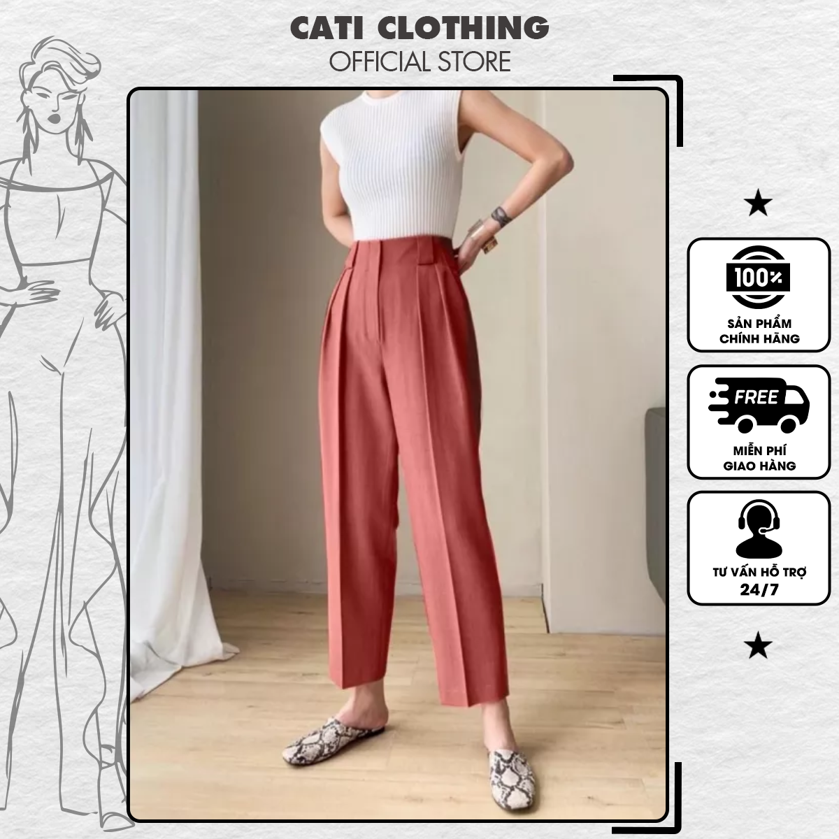 Quần baggy công sở thanh lịch 952