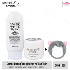 Bộ sản phẩm dưỡng trắng da toàn diện Secret Key Snow White + Tặng kèm 1 băng đô tai mèo xinh xắn ( màu ngẫu nhiên)