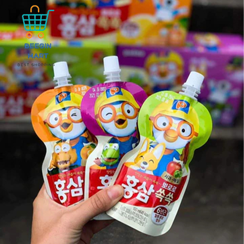Combo 5 Gói Nước Hồng Sâm Trái Cây PORORO PALDO Hàn Quốc - BeeGin Mart