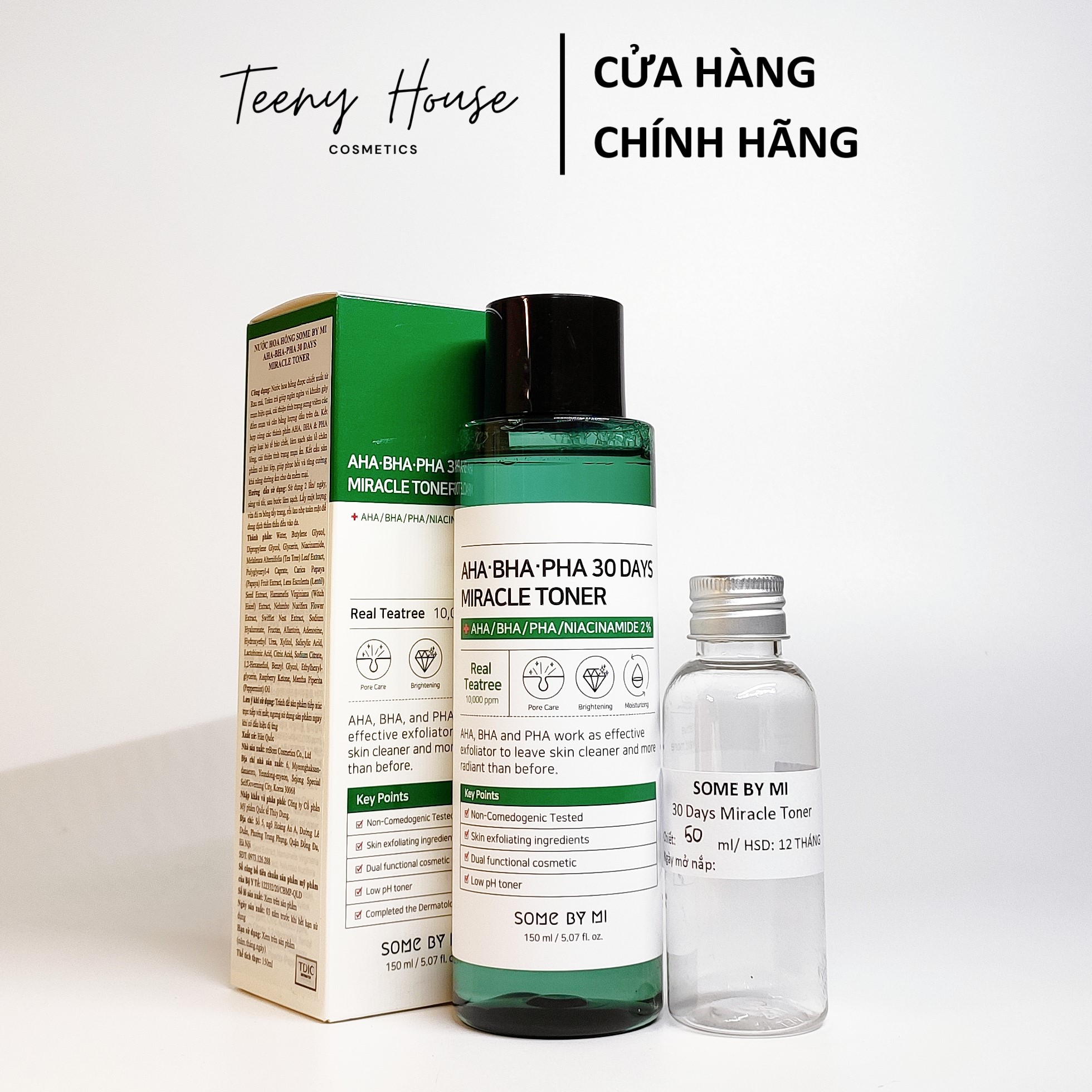 [Chiết - Gốc] Toner cho da dầu mụn SOME BY MI AHA BHA PHA 30 Days Miracle