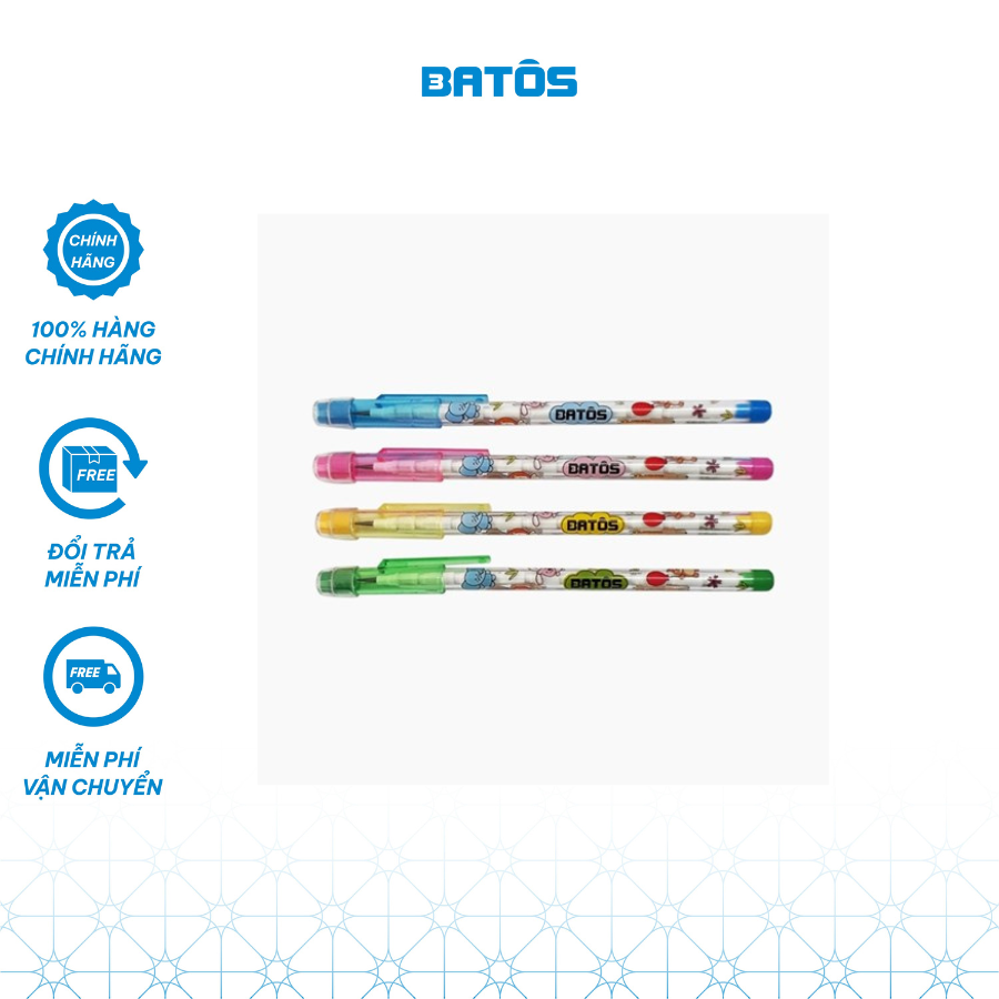 Bút chì khúc Batos NP-B111 - Ống 20 chiếc - dễ dàng thay thế ruột chì khúc, dành cho học sinh, viết trơn, độ cứng HB