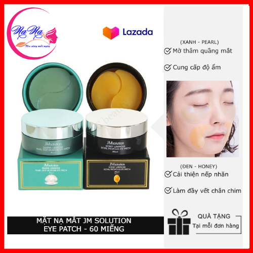 Mặt Nạ Mắt JM solution Ngừa Lão Hóa Chiết Xuất Keo Ong Chiết Xuất Ngọc 90g Marine Luminous Pearl Deep Moisture Eye Patch , giảm thâm quầng, chăm sóc vùng mắt,