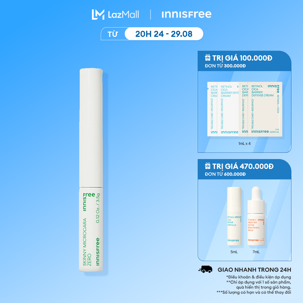 Cây chải mi siêu mảnh chống trôi (Nâu) INNISFREE Skinny microcara ZERO (Nâu)