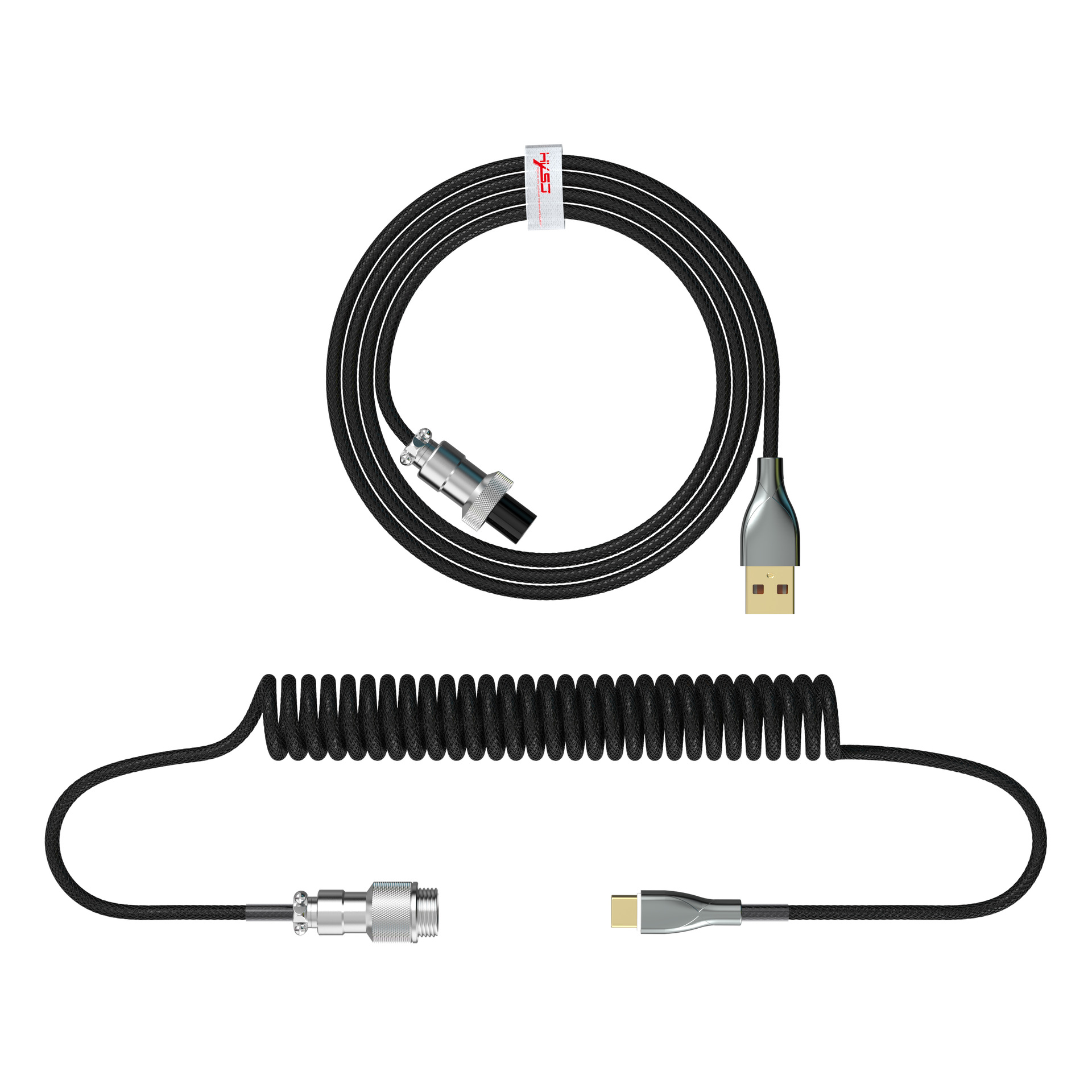 Mechanical Keyboard Data Cable TYPE-C Plug-In Cable Detachable Keyboard Cable Gaming Keyboard Metal Usb Head ided Stretchable Data Cable