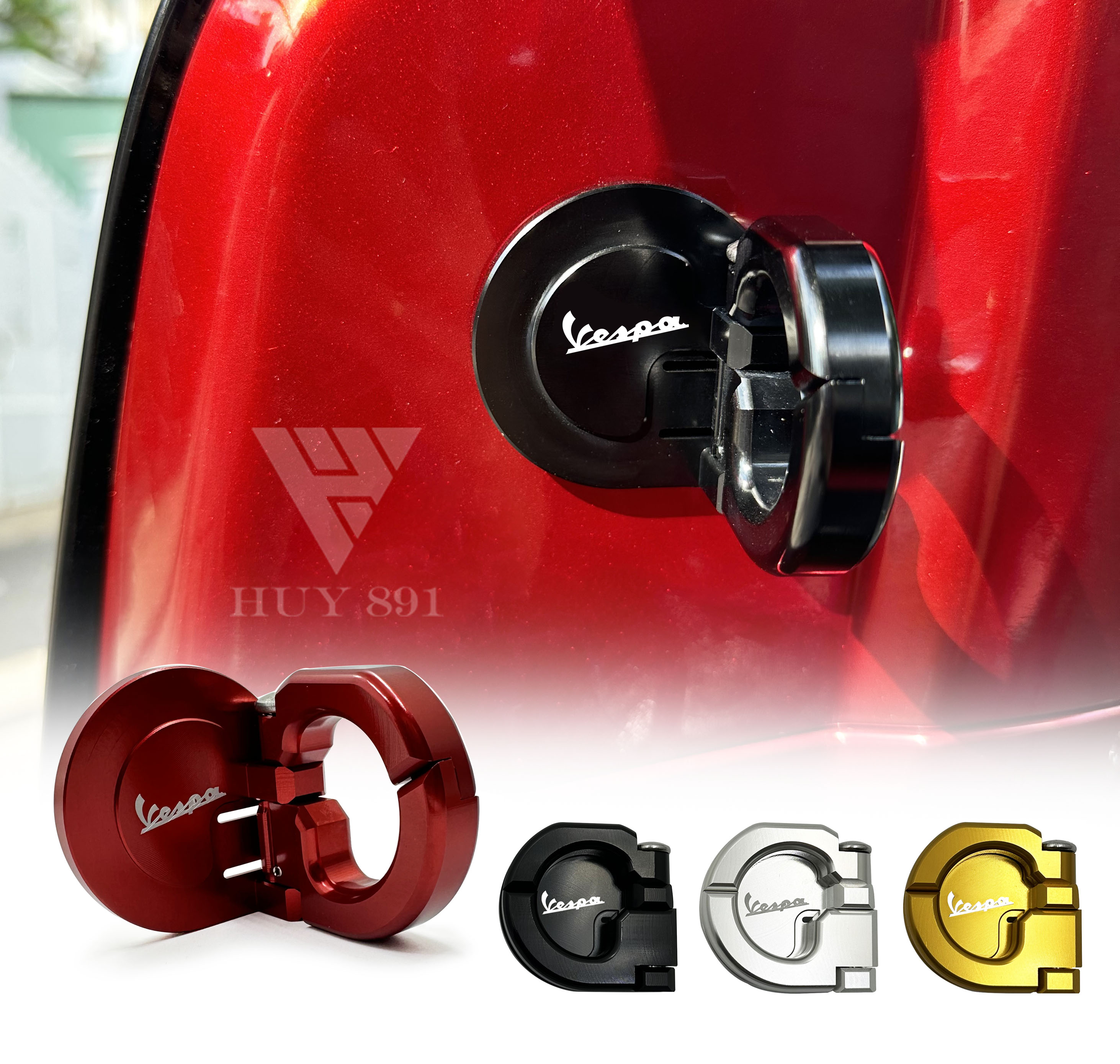 Móc treo 2 lỗ nhôm CNC cho Vespa Sprint, Primavera, Notte, LX, S, GTS và Liberty