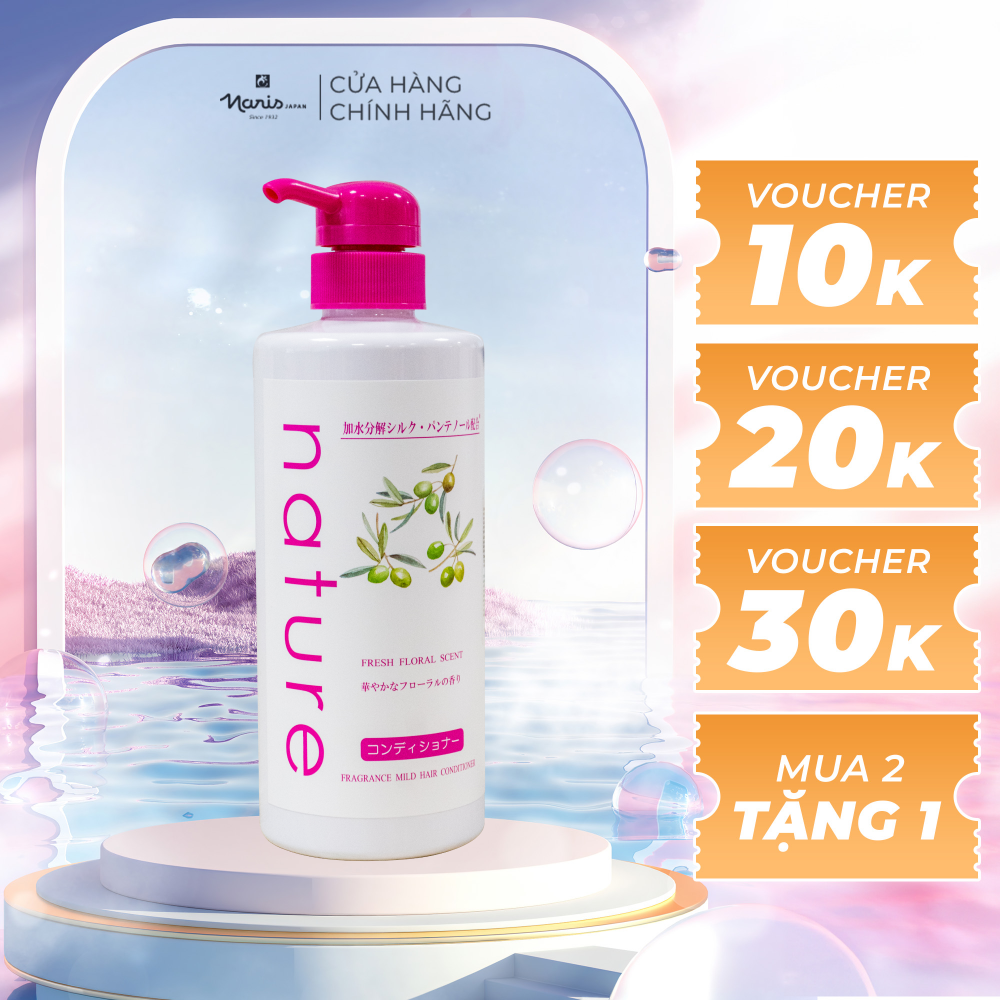 Dầu xả thảo dược giảm khô xơ, gãy rụng Naris Nature 500ml