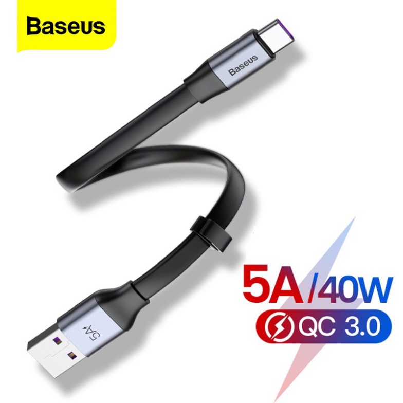 Dây cáp sạc nhanh Baseus USB type C 5A cho điện thoại Huawei p30 P20 Mate