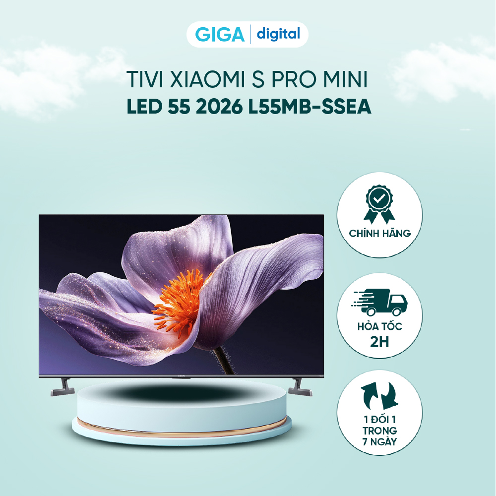 Tivi Xiaomi 55 inch S Pro Mini LED 2026 – Màn hình 4K, tần số 144Hz - Độ sáng cực đại 1700nit - Hệ thống loa kép 15W