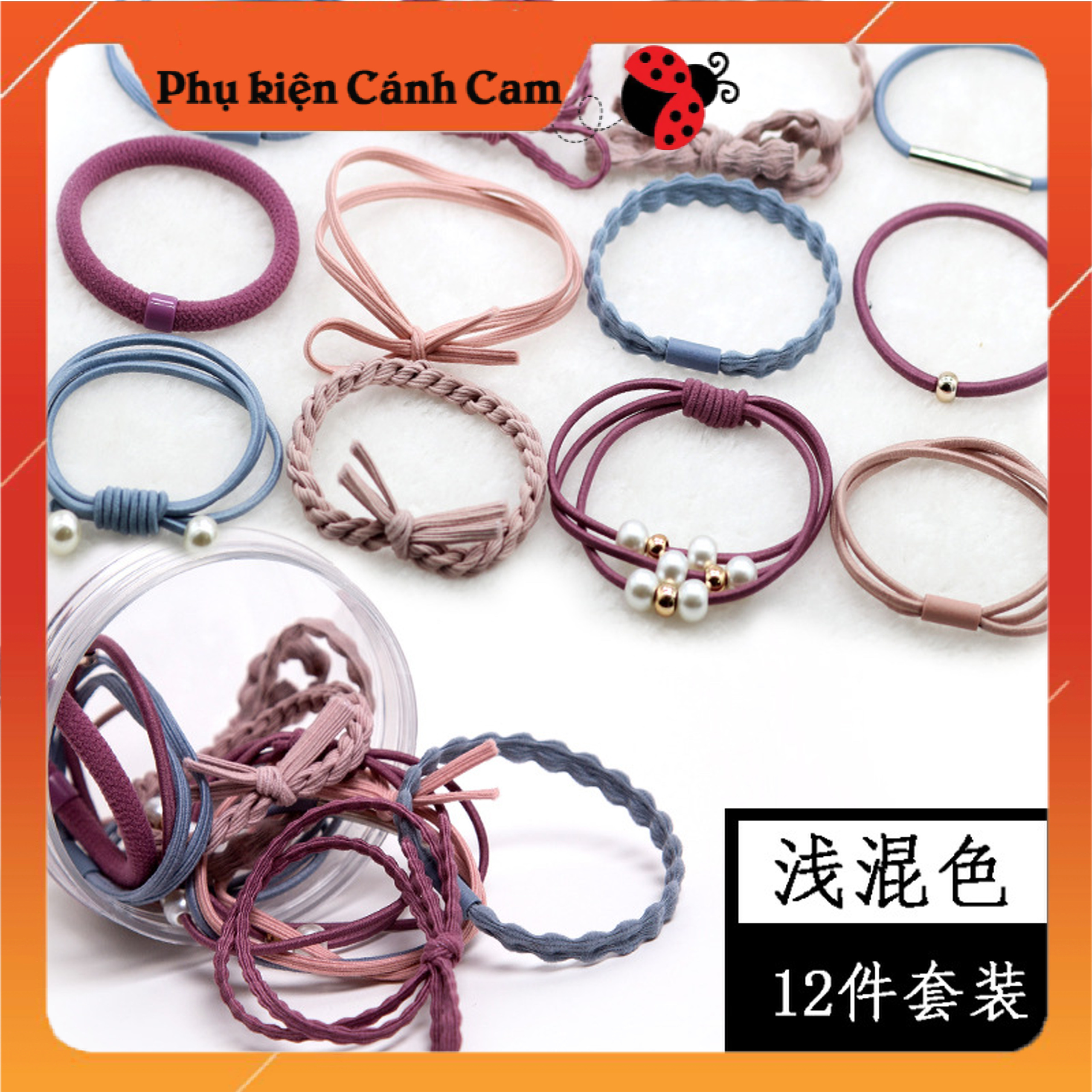 Set 6-12 Dây Cột Tóc, Buộc Tóc Thời Trang Hàn Quốc - Phụ kiện Cánh Cam