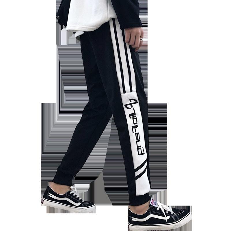 [Hoàn Tiền 15%] [HCM]QUẦN JOGGER PHỐI CHỮ BÓ ỐNG CHẤT THUN MỀM MẠI - 2 MÀU THỜI TRANG ATN989