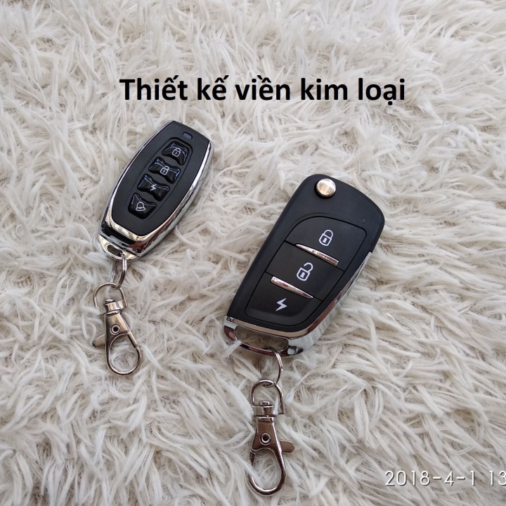 Khóa chống trộm xe máy 1 remote viền thép, 1 remote liền chìa khóa bật TA-14
