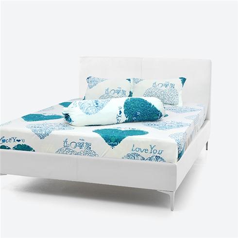Bộ Drap Thun 4 Món Loại 1 Mát Lạnh Hoa Xanh 1m6/1m8 ( mới)