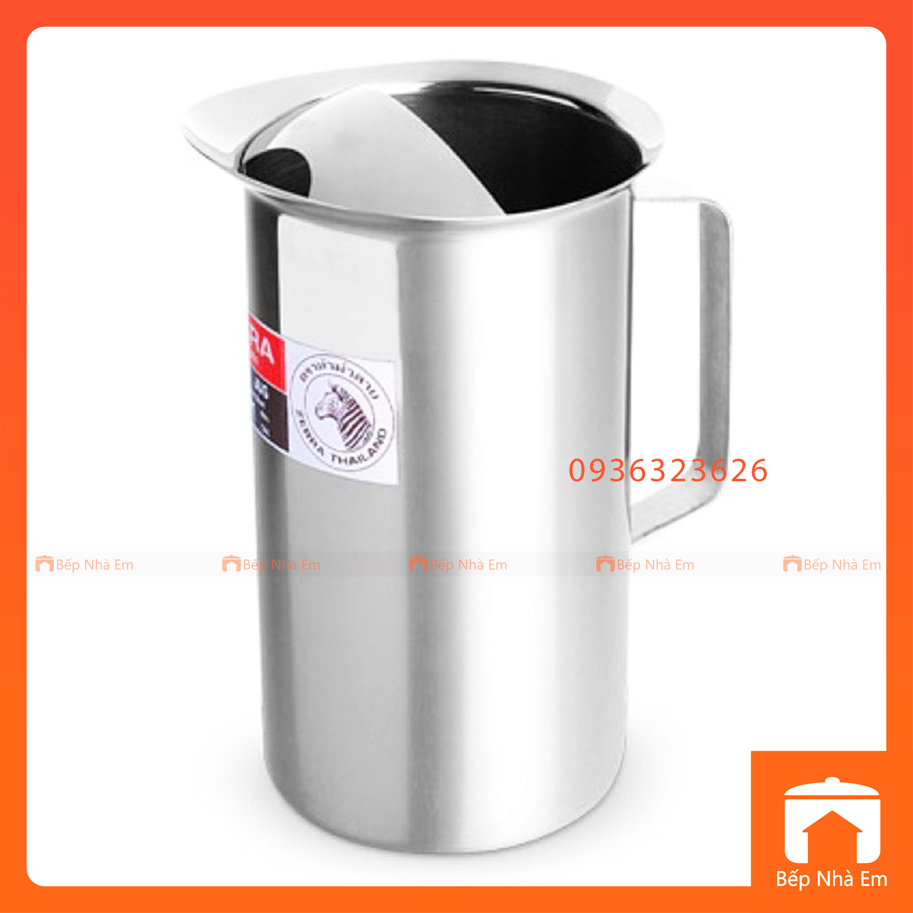Ca rót nước inox 304 zebra không nắp 1.9l cao cấp - 115011 - hàng nhập khẩu thái lan