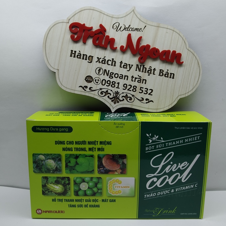 Bột sủi thanh nhiệt live cool hương dưa gang - hộp 10 gói
