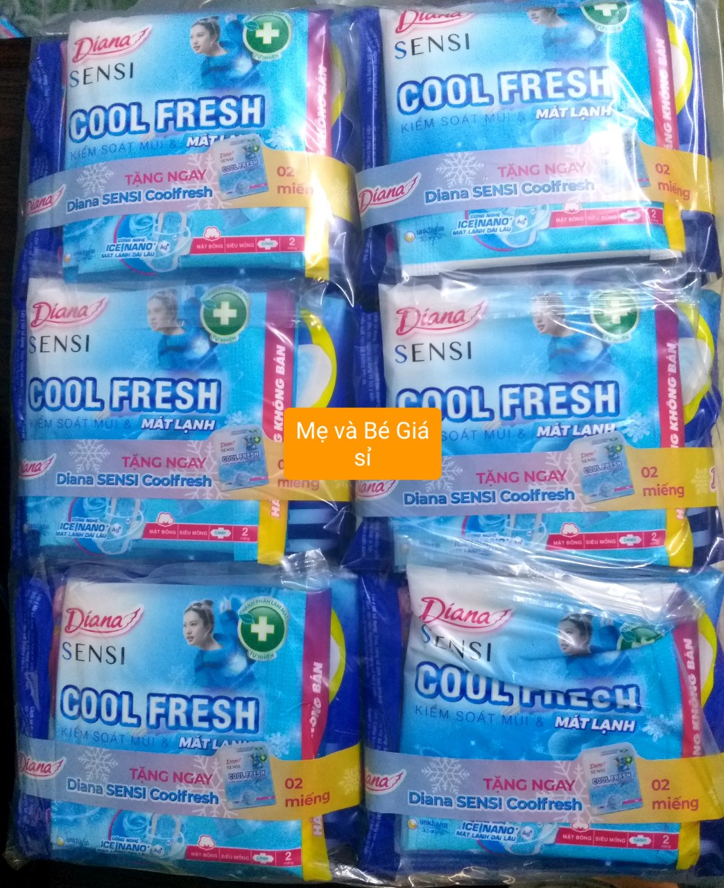 {TẶNG 2 MIẾNG MỎNG CÁNH SENSI COOL}-COMBO 6 GÓI ĐÊM 29CM DIANA COOL FRESH SUPER NIGHT (MẶT BÔNG) MÁT LẠNH