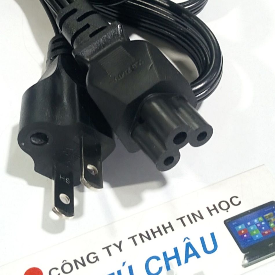Cáp nguồn Adapter Laptop (Chuẩn 3 lổ Hoa mai) - Cáp dài 1.5m (Dẹp / Tròn)