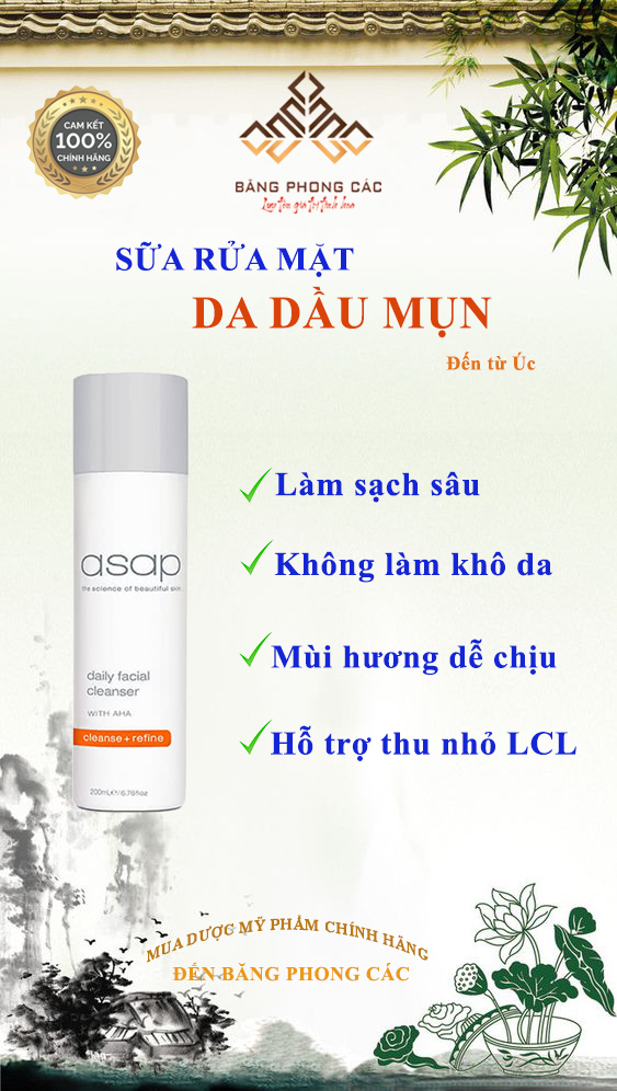 Sữa rửa mặt sạch sâu cho da dầu- daily facial cleanser asap