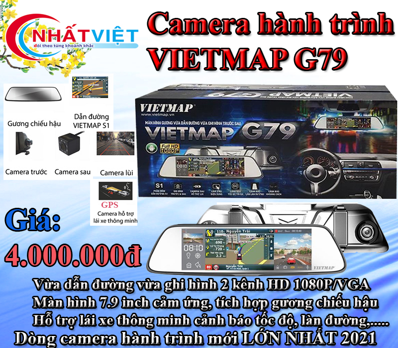 Camera hành trình vietmap g79 tặng thẻ nhớ
