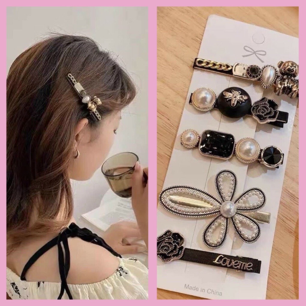 Set kẹp tóc 5 món tiểu thư sang chảnh cho bạn gái-giadungnhaxinh