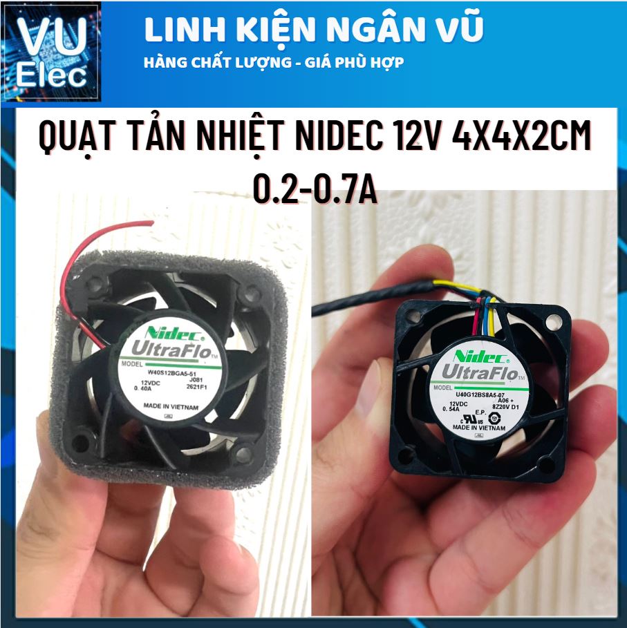 Quạt tản nhiệt 12v 0.3-0.8a 4x4x2cm gió cực mạnh