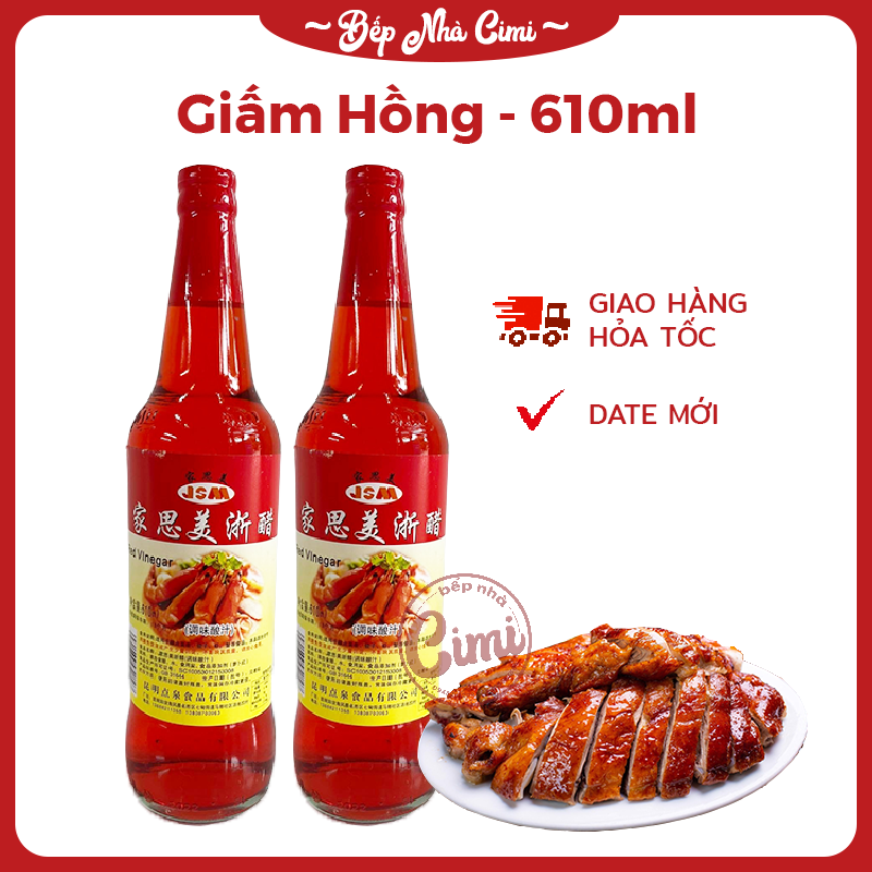 Giấm Hồng - Dấm Hồng Quay Vịt 610ml - Bếp Nhà CIMI