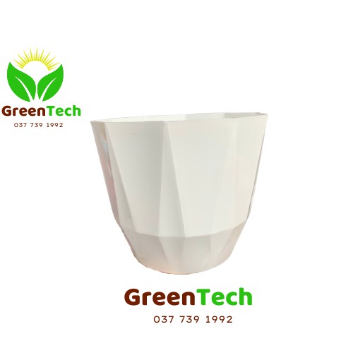 Chậu nhựa kim cương tròn kèm đĩa lót