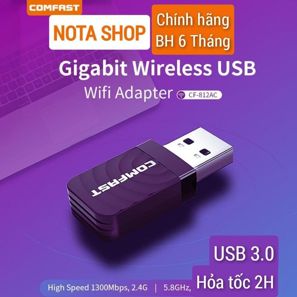 [BH 6 TH - HỎA TỐC] USB WiFi COMFAST1300Mbps - Thu sóng WiFi 5G hz cho Laptop PC máy bàn CF-812AC 2.4g 5.8g hz