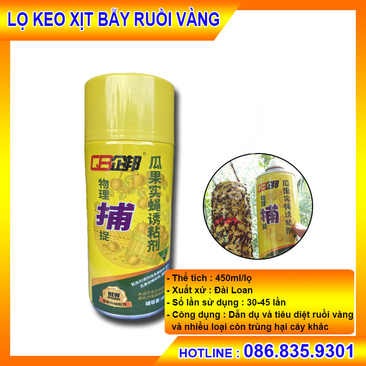 Diệt ruồi vàng, côn trùng dạng chai xịt 450ml - Hiệu quả ngay khi sử dụng, an toàn cho người dùng