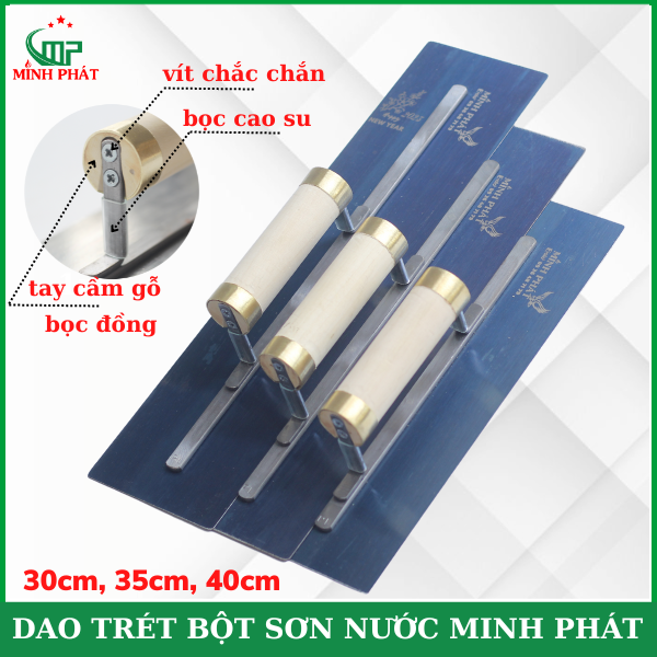 Dao trét bột sơn nước bọc đồng, Dao trét matit bọc đồng cao cấp Minh Phát.