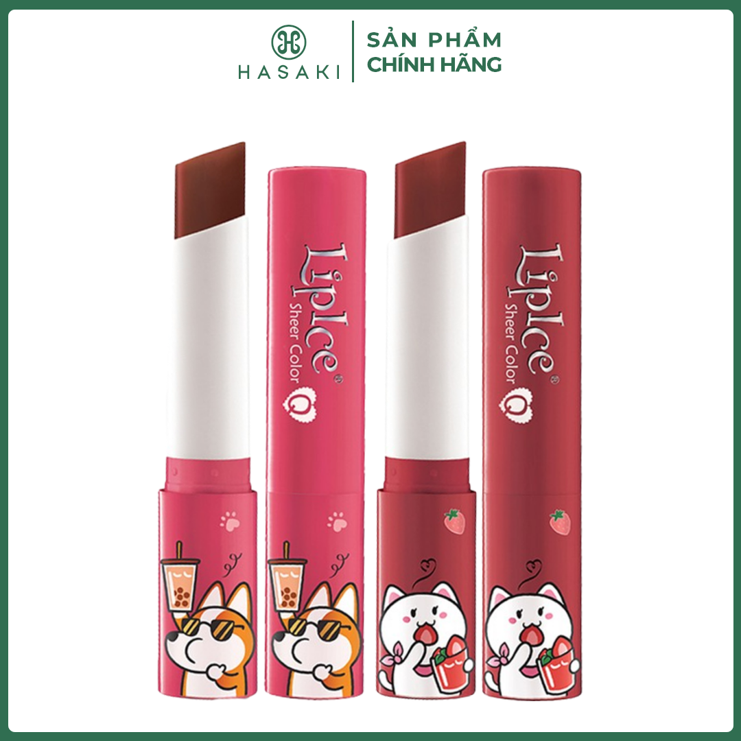 Combo 2 Son Dưỡng LipIce Hương Trà Sữa, Màu Hồng Cam Đất + Hương Trà Dâu - Màu Đỏ Cam 2.4g Hasaki Sản Phẩm Chính Hãng