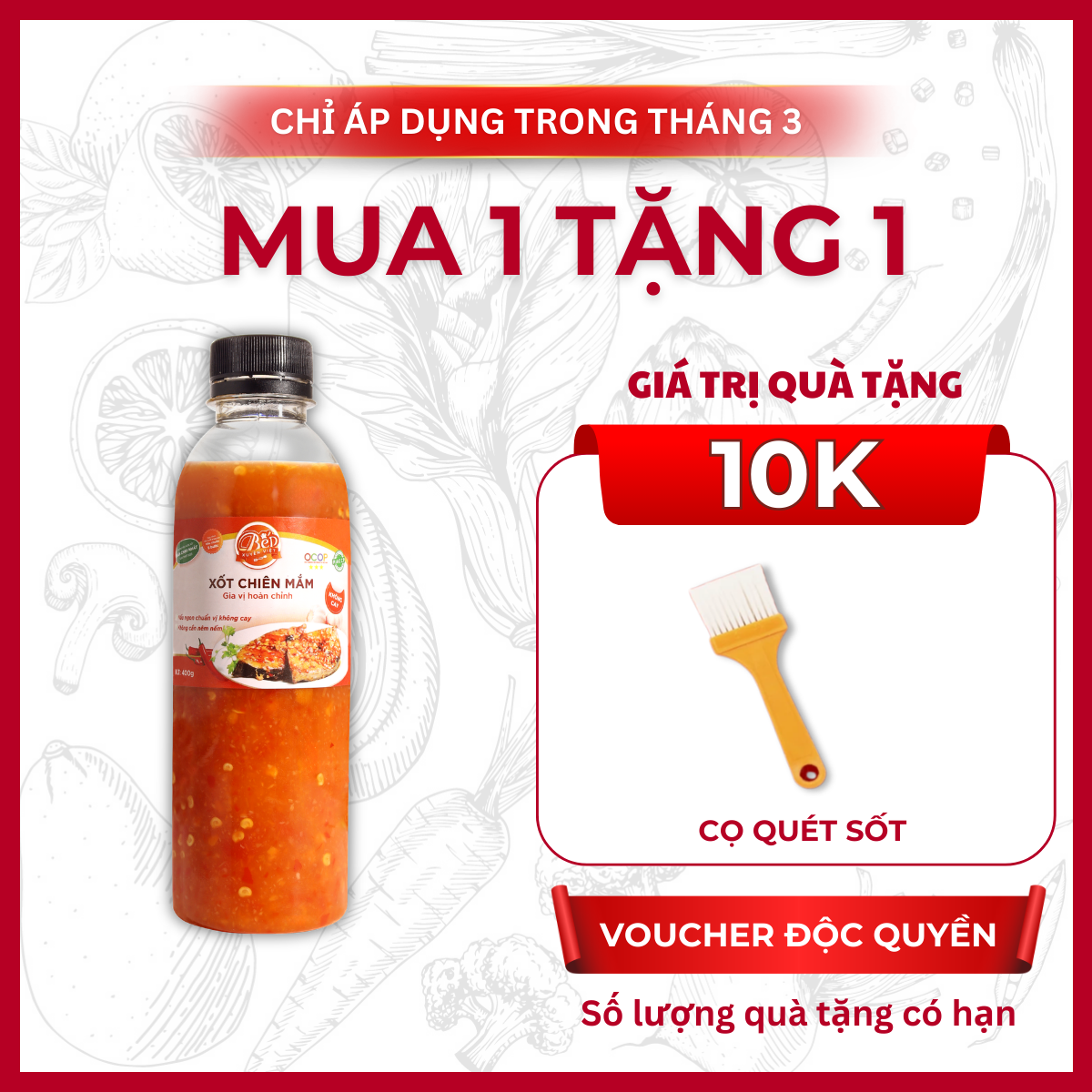 [HỎA TỐC]Sốt cá chiên mắm tỏi ớt Bếp Xuyên Việt, dùng cho trộn gỏi, gà chiên, chấm thịt luộc, gia vị hoàn chỉnh tiện lợi
