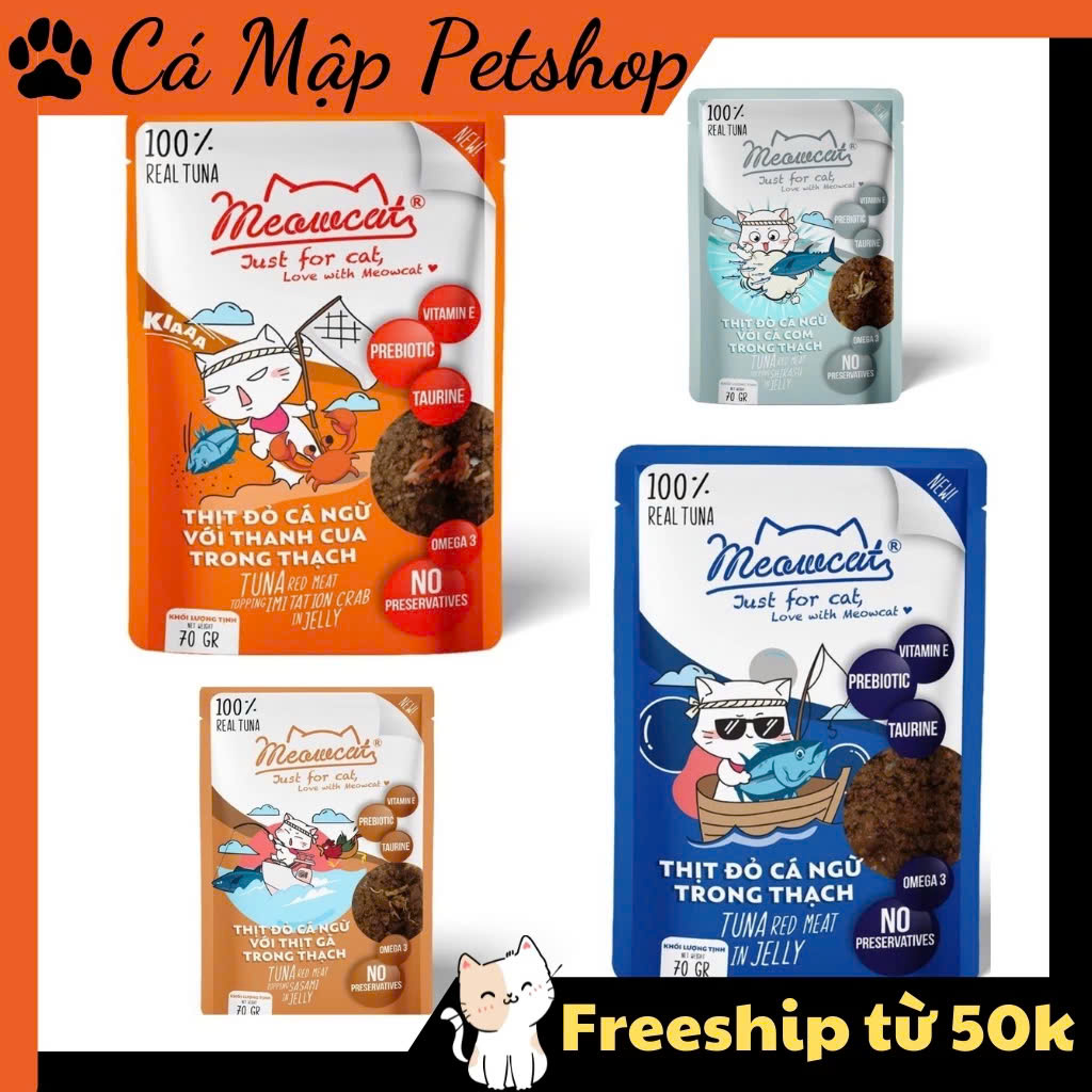Pate cho mèo Meowcat, Pate Meowcat dinh dưỡng cho mèo đủ vị túi 70g