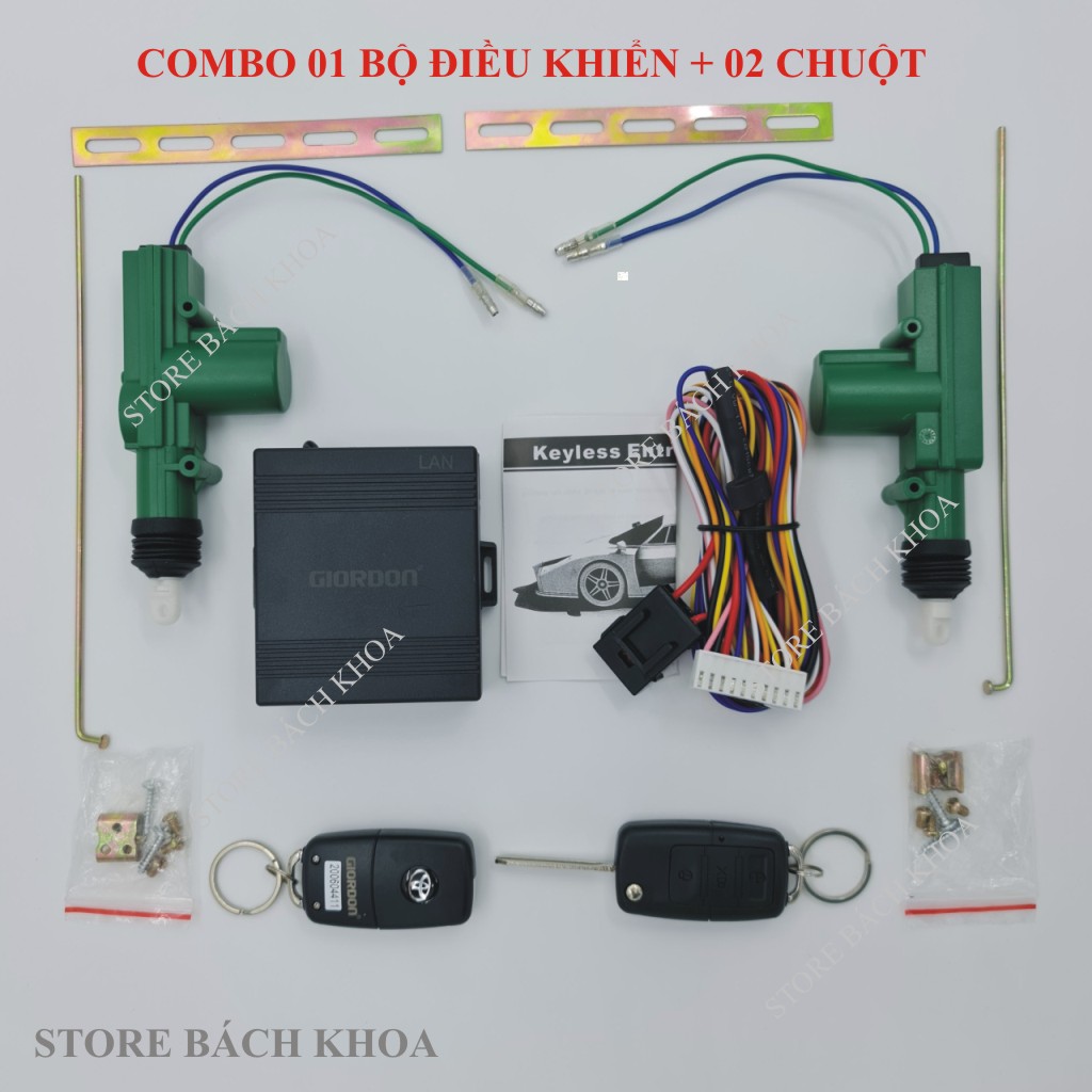 [COMBO 02 CỬA Ô TÔ] Điều khiển khóa cửa ô tô từ xa 12V, có mở cốp, có xi nhan, có tìm xe trong bãi, Hàng chính hãng GIORDON G2170