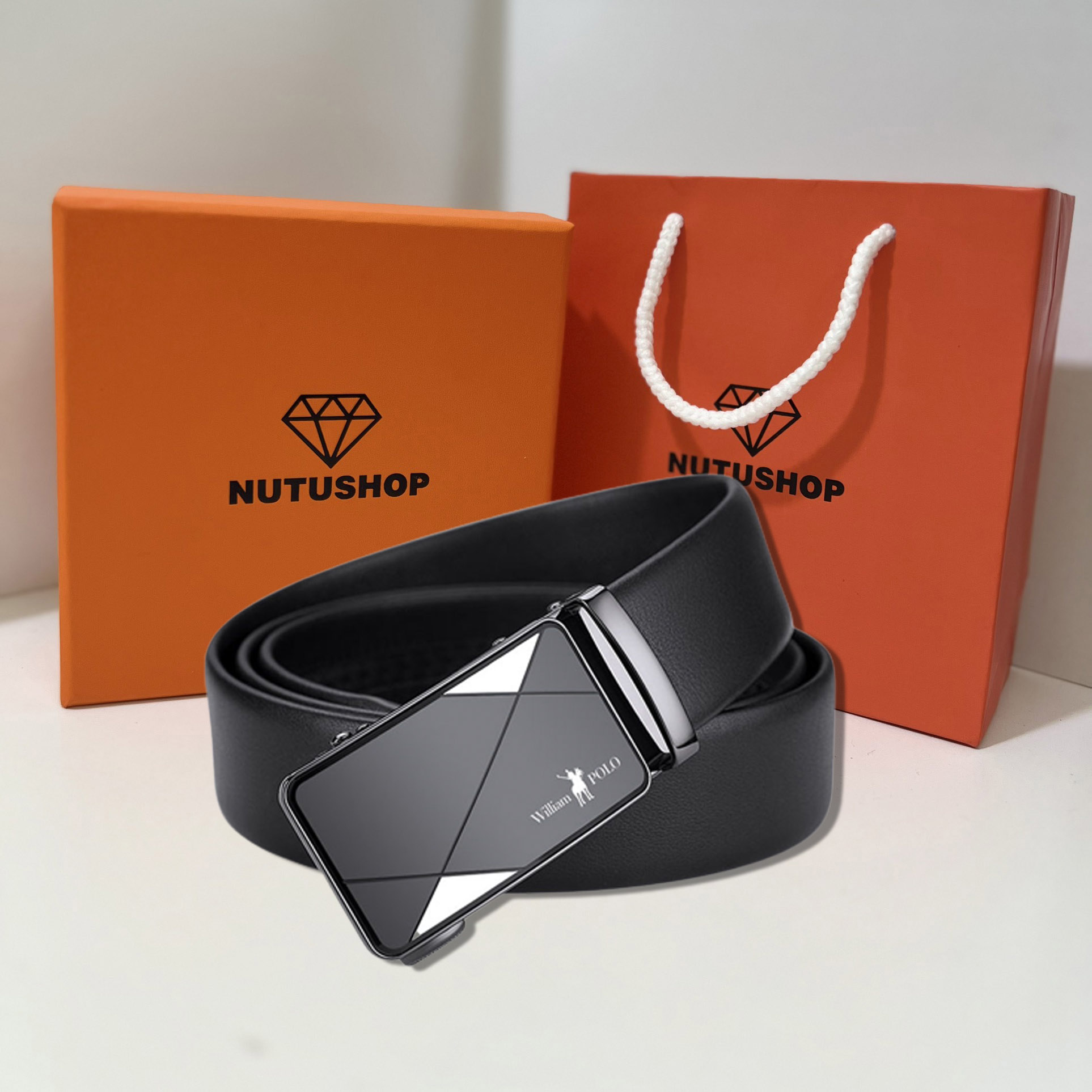 Thắt lưng nam da bò cao cấp fullbox nutushop - nt336h
