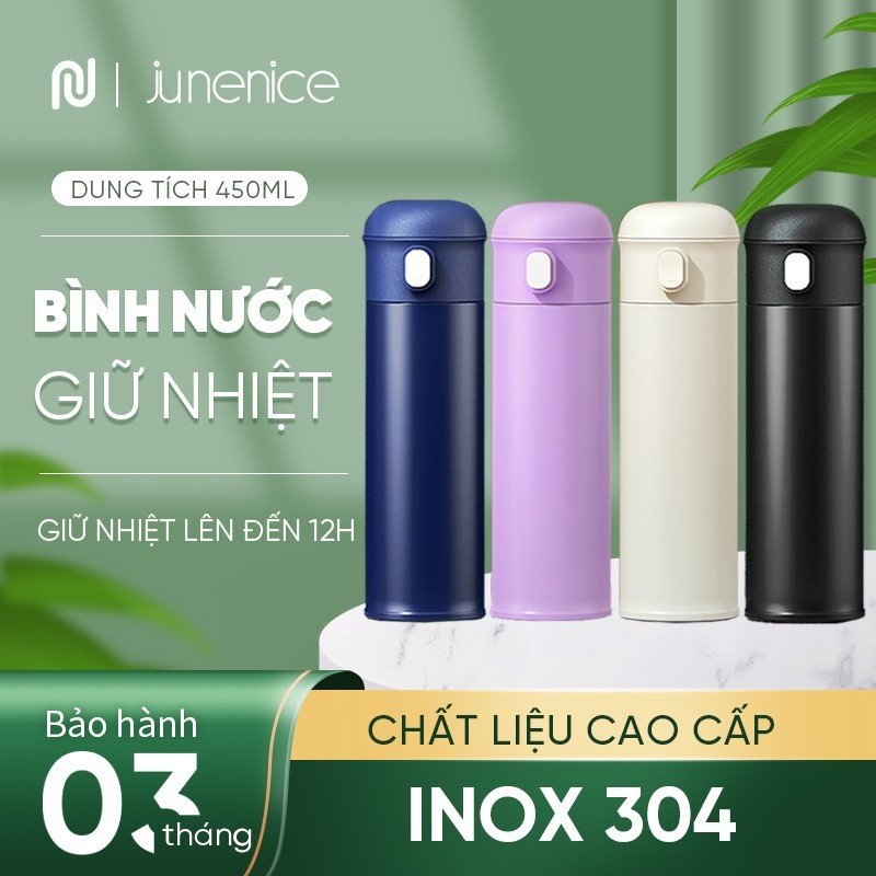 Bình giữ nhiệt 450ml có nút bấm vòi mút tiện lợi lõi inox 316 thiết kế sang trọng đa màu sắc giữ nhiệt tốt nhỏ gọn dễ mang theo