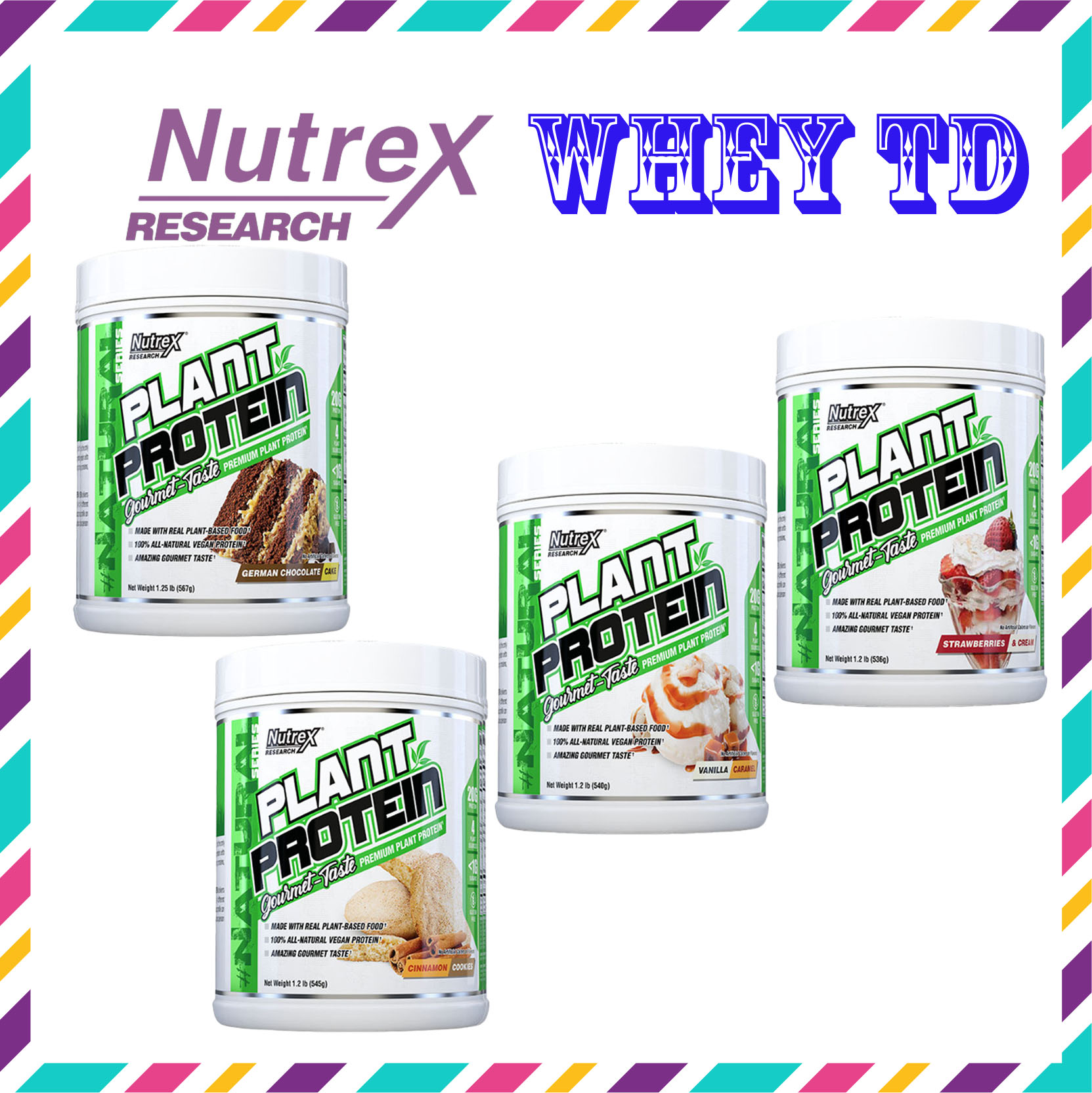 Whey thực vật Plant Protein (576g) Nutrex 18 lần dùng - Whey dành cho người ăn chay