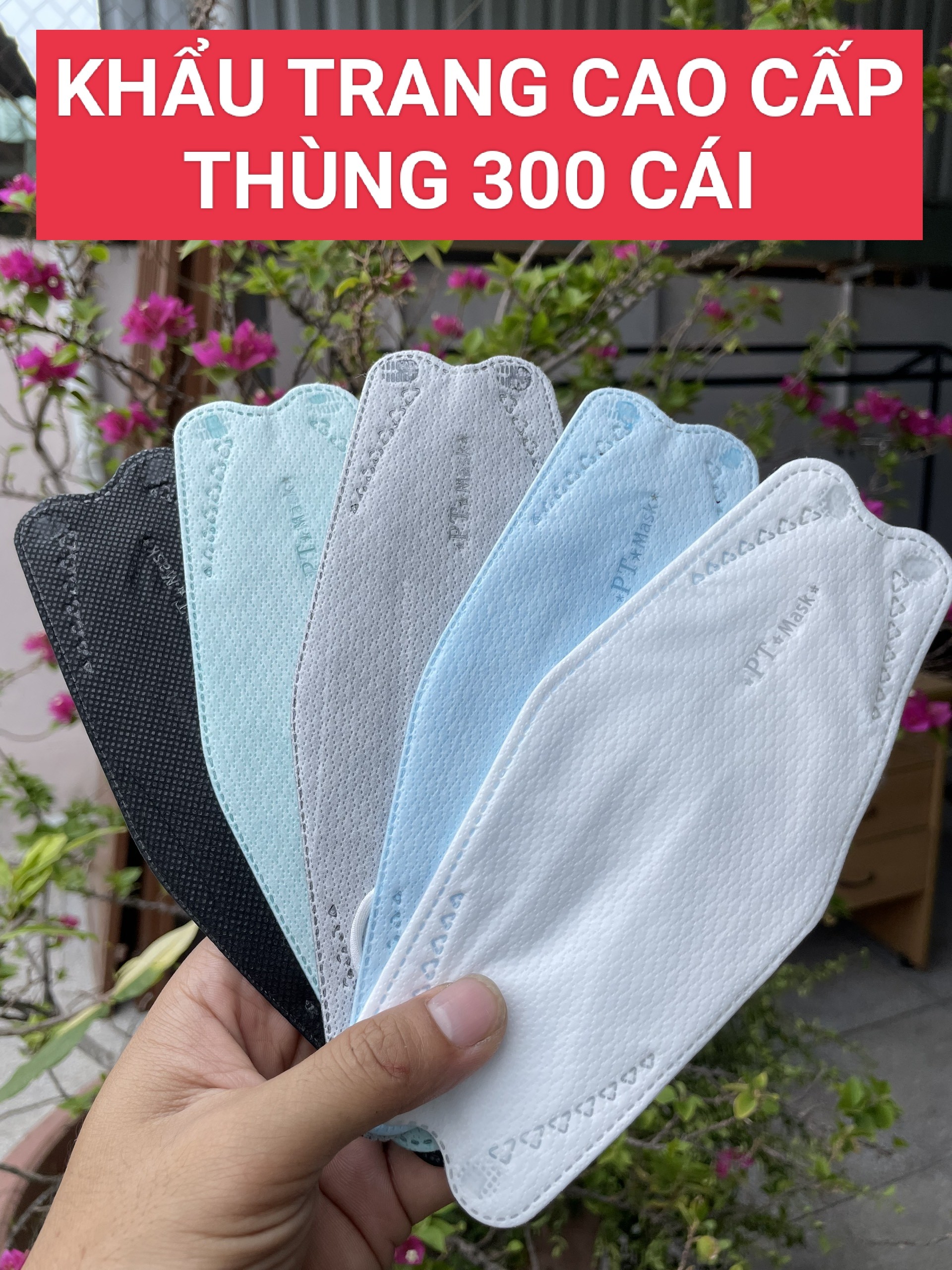 Thùng 300 cái khẩu trang 4D, khẩu trang kf94 cao cấp chính hãng