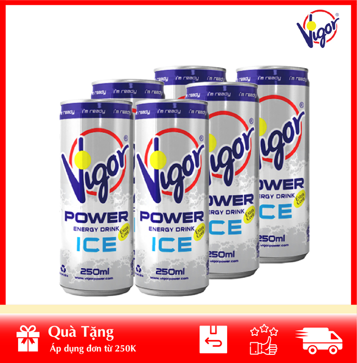 [ HÀNG CÔNG TY NHẬP KHẨU ] Lốc 6 Lon Nước Tăng Lực Vigor 250ml