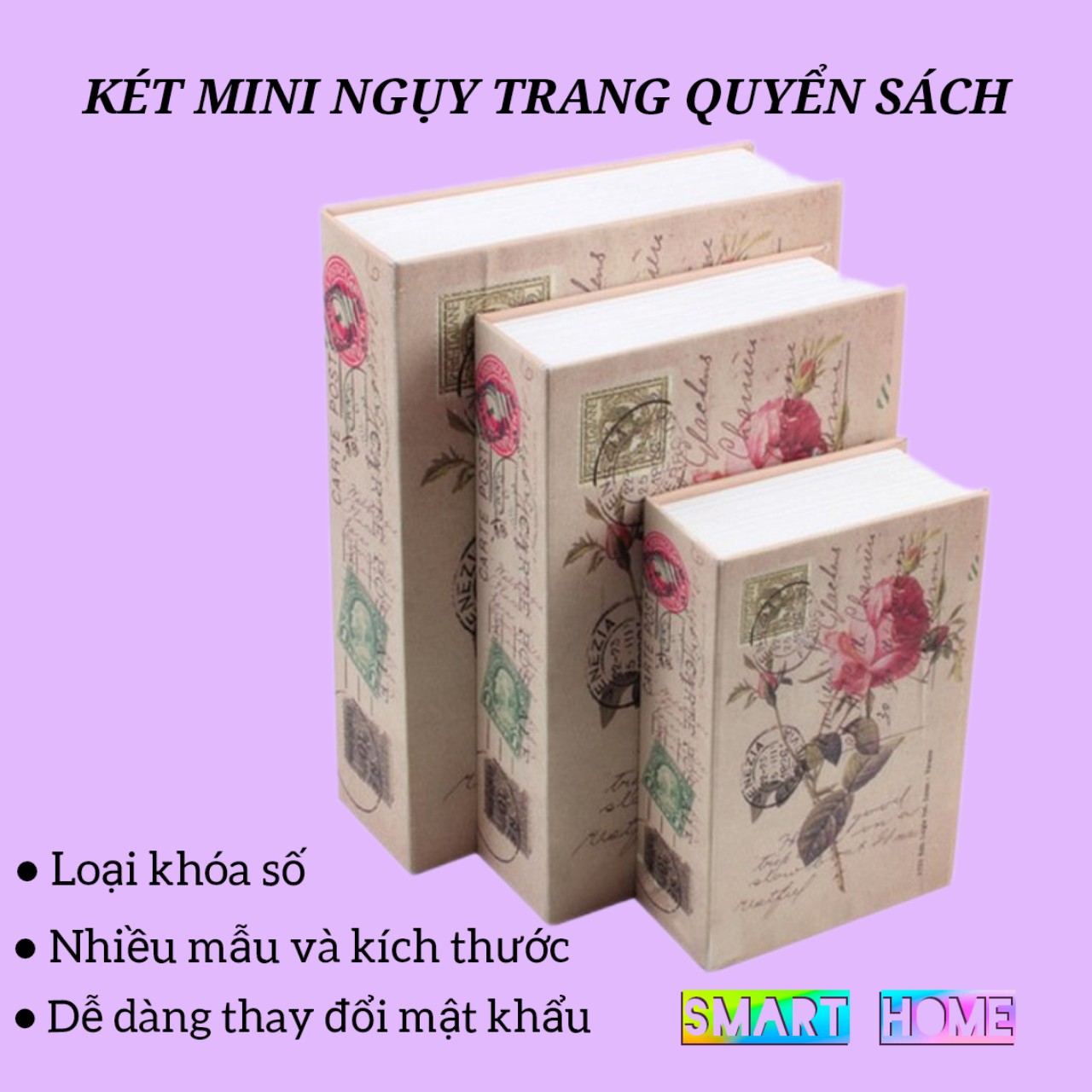Két sắt mini hình quyển sách loại khóa số