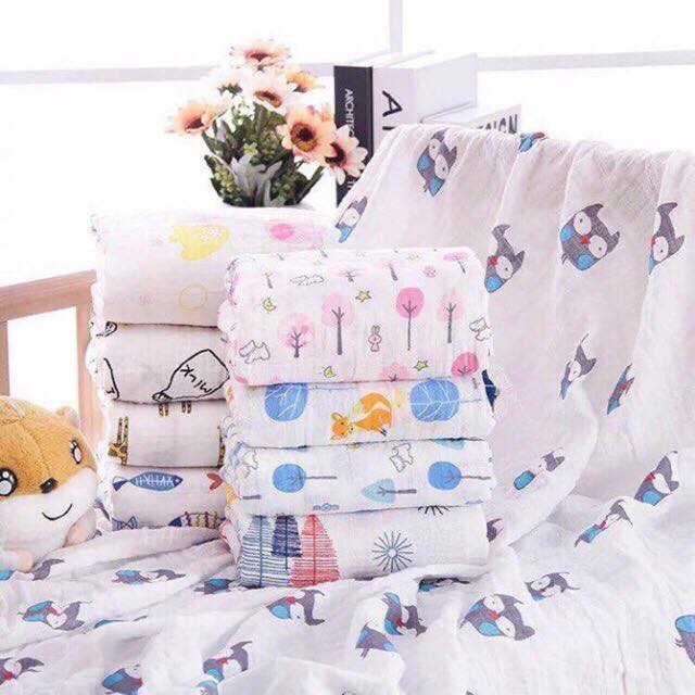 Set 10 khăn sữa Aden họa tiết dễ thương cho bé