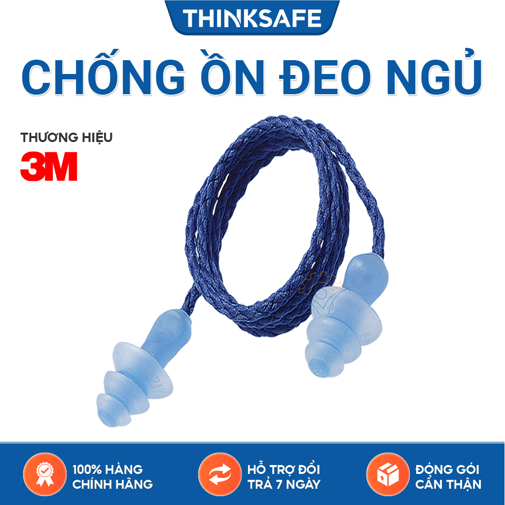 Nút chống ồn 3M 1290 - Nút bịt tai chống ồn khi ngủ, chất liệu Silicone, nhét tai giảm ồn, Bịt tai giảm ồn khi làm việc - Bảo hộ Thinksafe