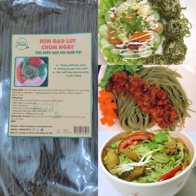 Bún gạo lứt chùm ngây (500g)-sản phẩm thực dưỡng tốt cho sức khoẻ