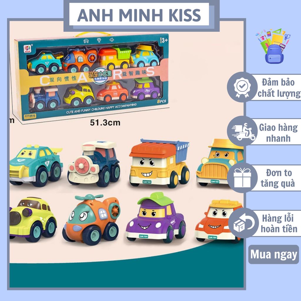 Bộ đồ chơi 8 xe ô tô Poli Đội bay siêu đẳng dễ thương chạy đà nhiều mẫu siêu đẹp.