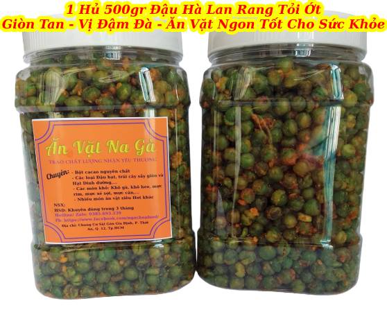 [HCM](MIỄN SHIP 20K) 500gr Đậu Hà Lan Rang Tỏi Ớt: Thơm Ngon Giòn Rụm Vị Đậm Đà ( Shop Na Gà)  -  Đồ Ăn vặt - Nhu yếu phẩm