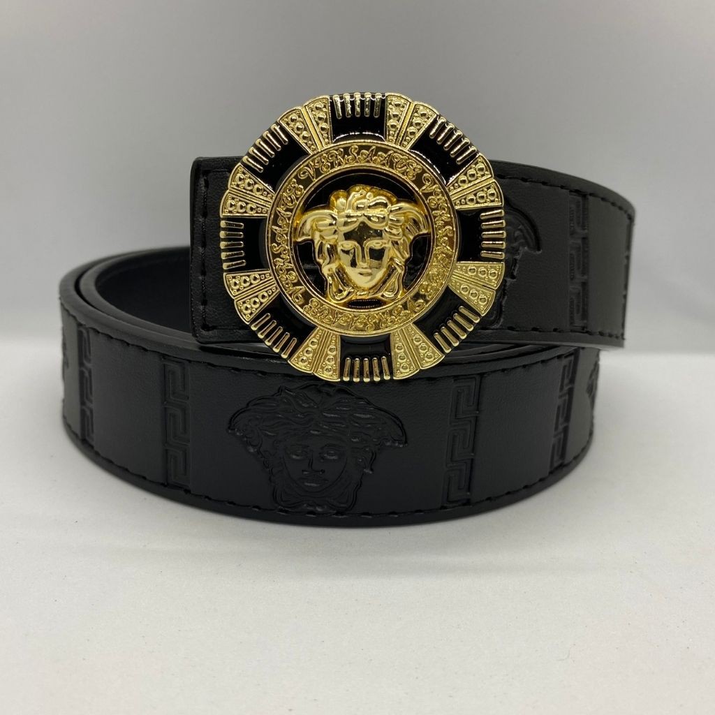 Thắt Lưng Nam - Dây Nịt Nam Mặt Versace Da Tổng Hợp PVC Màu Đen HOT TREND 2021