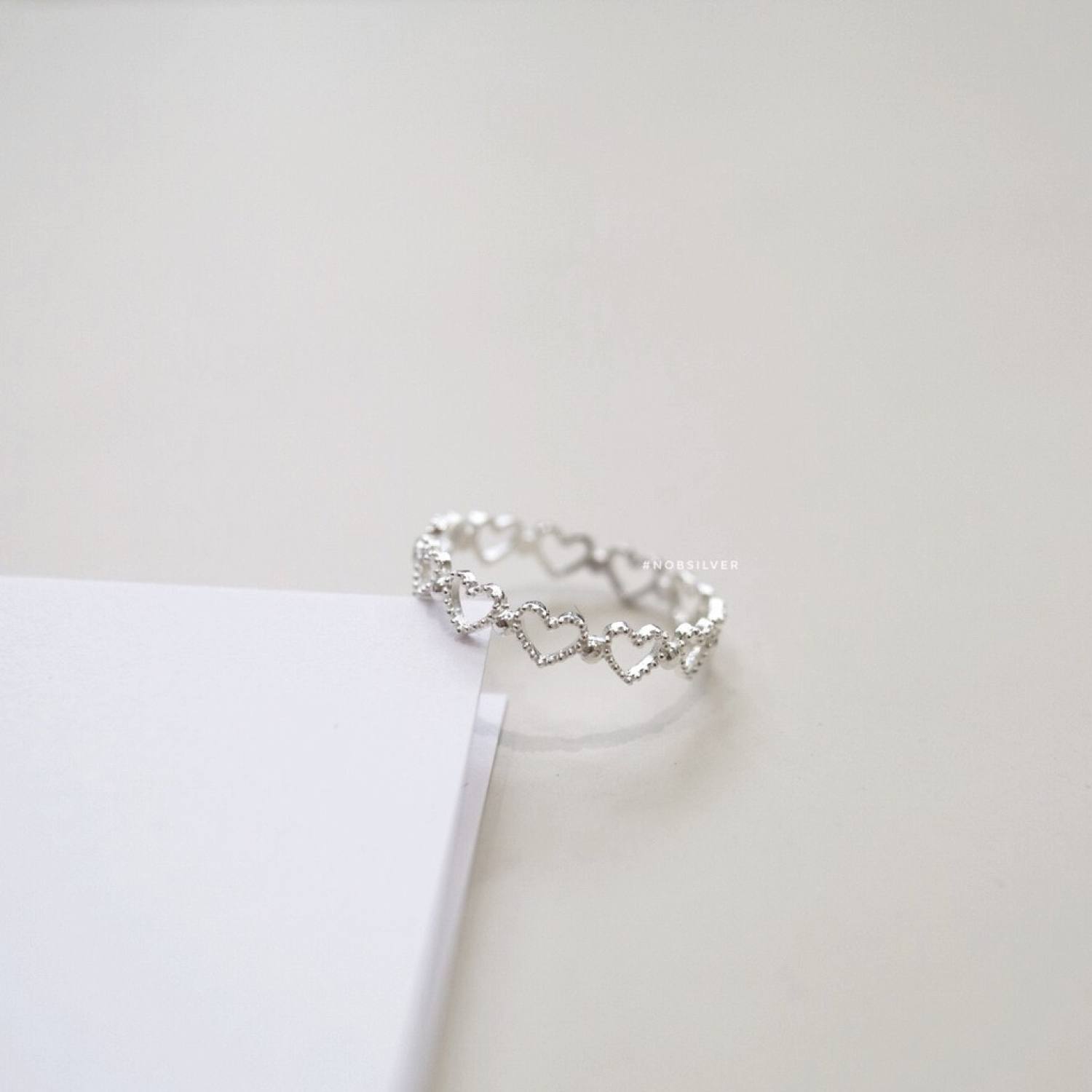 Nhẫn bạc nữ hình trái tim độc đáo Ren.Heart - Trang sức Nobsilver