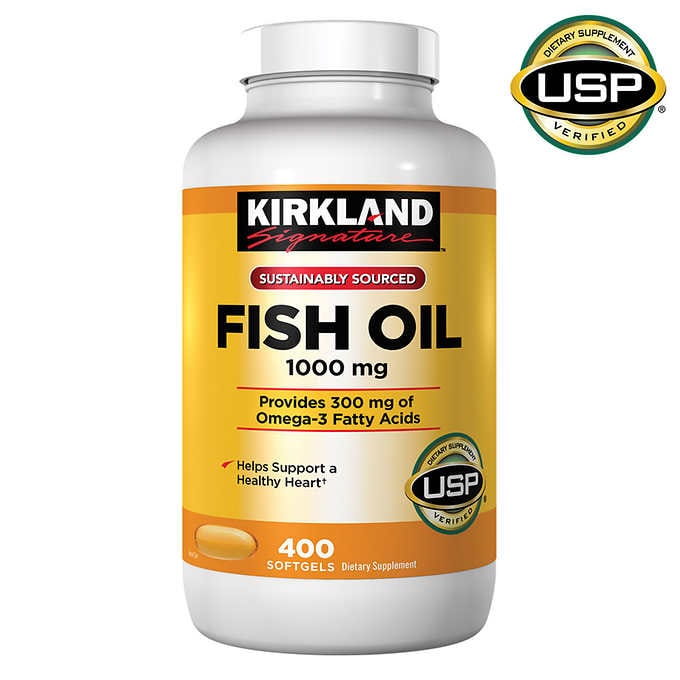 [HCM]Dầu cá Kirkland Signature Fish Oil 1000 mg. 400 Softgels